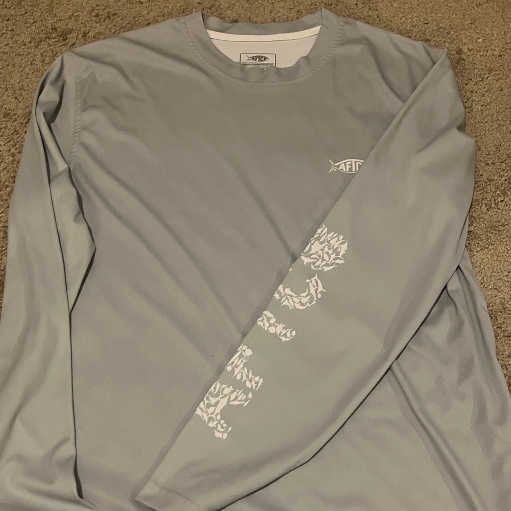 AFTCO Light Gray Long Sleeve Men's Shirt